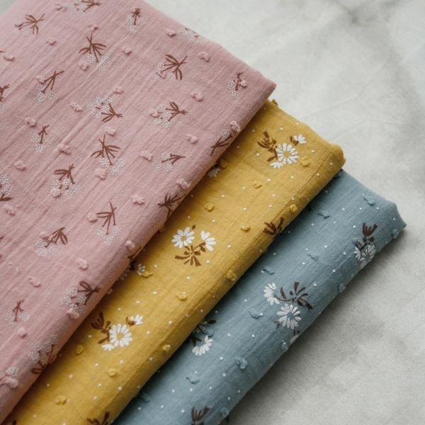 

fabric 140x50cm fresh and thin little floral jacquard dots summer cotton sewing fabric making childrens clothing dress cloth 230419, Black;white