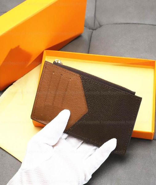 

luxury designer holder purse purses key wallet genuine leather womens handbag men original single mens ring credi5355792, Brown;gray