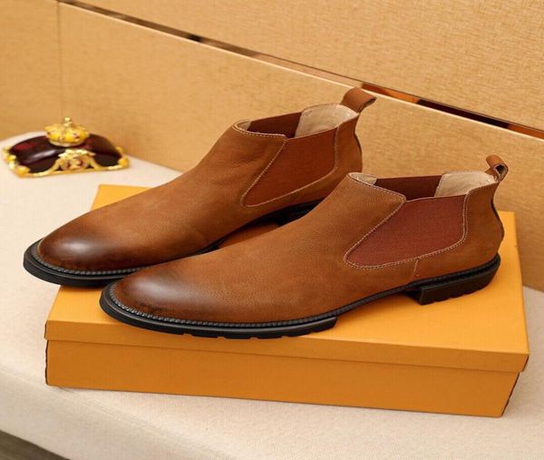 

men039s elegant winter brand designer ankle boots famous party wedding dress shoes men fashion casual motorcycle boots size 386179174, Black