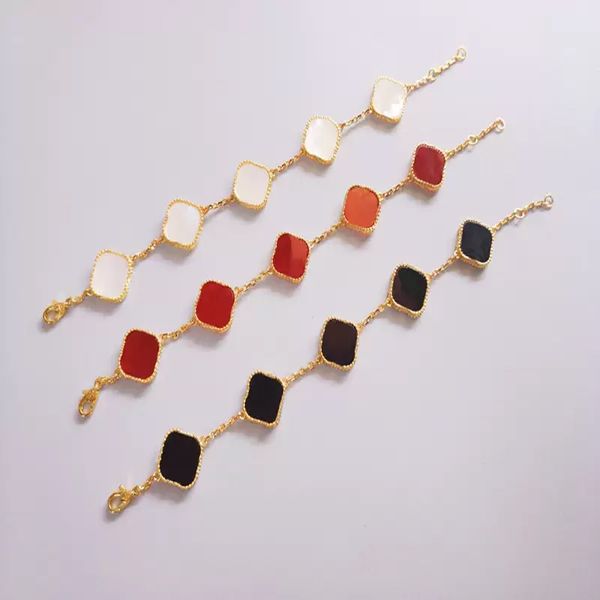 

new fashion double side clover pendant necklace gold plating women bracelet jewelry for gift, Silver
