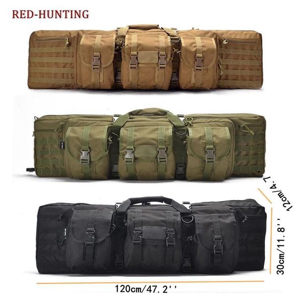 

stuff sacks 2021 heavy 120cm 47'' tactical double long rifle pistol gun bag sgun transportation case w backpack lockable301h