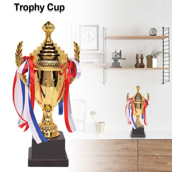 

cheerleading large trophy cup multi-color bows inspiring trophy cup for sports meeting competitions award football trophies souvenir cup 230