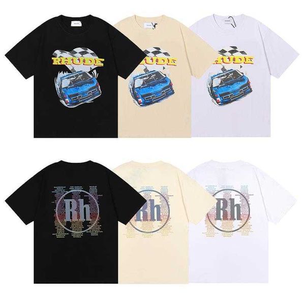 

designer fashion clothing tees hip hop tshirts rhude formula one racing commemorative phantom r letter men's women's loose fit sum, White;black