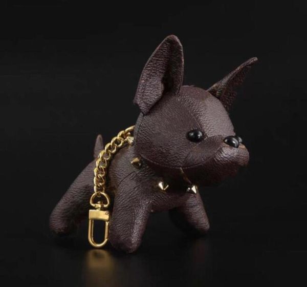 

5pcs fashion designer cartoon animal small dog key chain accessories key ring pu leather letter pattern car keychain jewelry gifts7089785, Silver