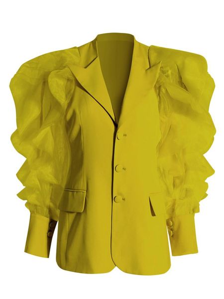 

pants new fashion trend blazer female 2022 spring autumn temperament loose lapel long sleeve singlebreasted ruffles coat women, White