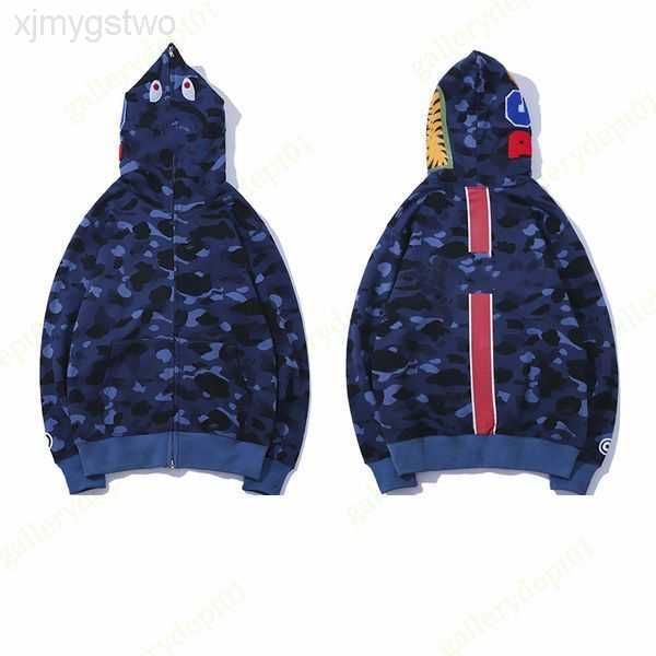 

2023 mens hoodie designer hoodies shark color stitching fake zipper pattern women sweatshirts reverse the letters sweaters tie dye hoody hoo, Black