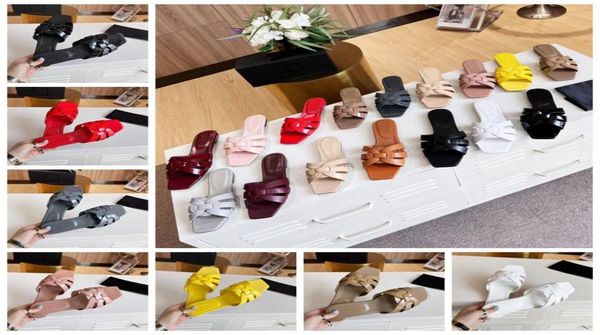 

with box women designer sandals genuine leather slippers shoes slippers summer luxury flat slide flip flops skin sandal ladies bea5348059, Black