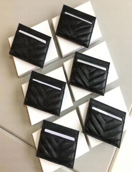 

genuine leather card holders gold and silver black label sheepskin document coin purse credit card storage bag gift box set hqy6037640172, Brown;gray