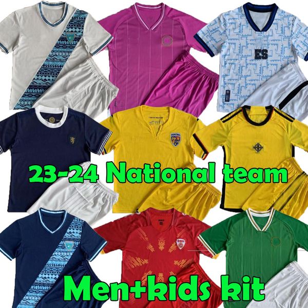 

23 24 northern ireland soccer jerseys guatemala romania el salvador northern macedonia scotland 150anniversary edition goalkeeper kids footb, Black