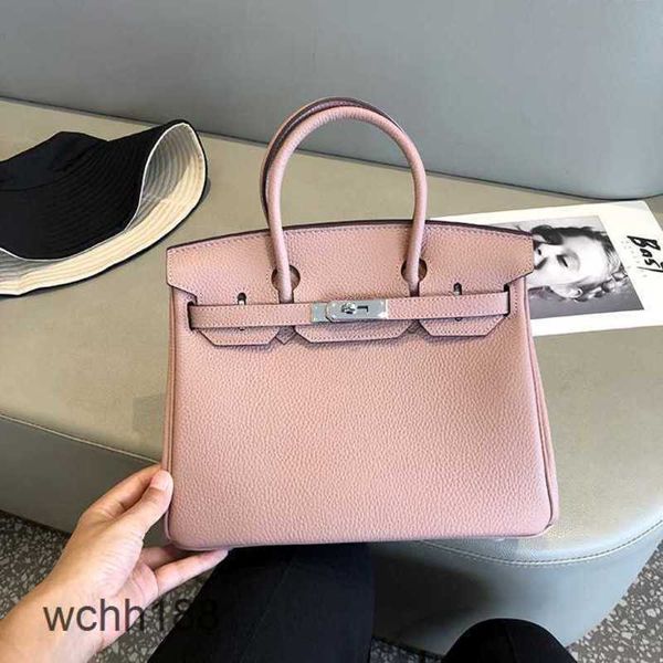 

birkins handbags burkins bags 2023 buckle bag lychee grain leather silver layer cow designer handbag one-shoulder messenger rat6