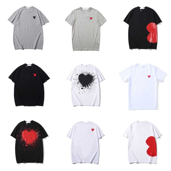 

play mens t-shirts fashion designer shirt cotton embroidered love eyes t-shirt loose casual tshirt couple style printed short sleeve bottom, White;black