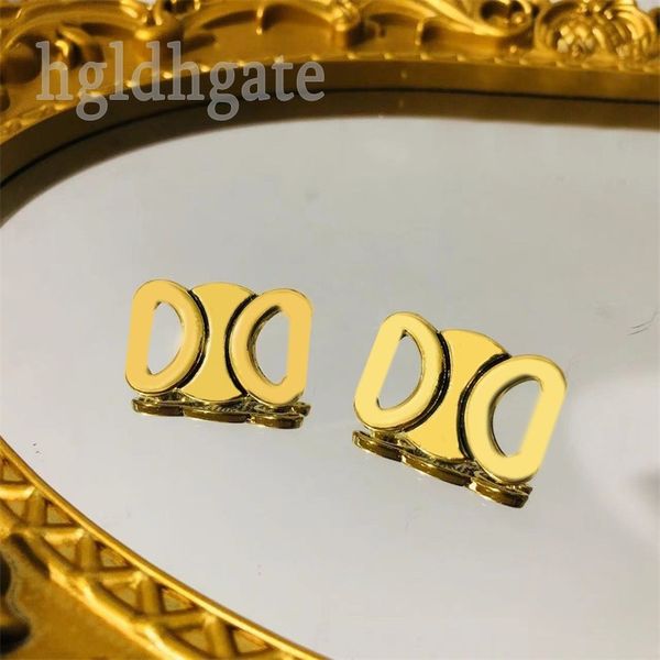 

brasses stud earring girl metals designer earrings unique plated gold silver small orecchini trendy present elegant luxury earrings birthday, Golden;silver