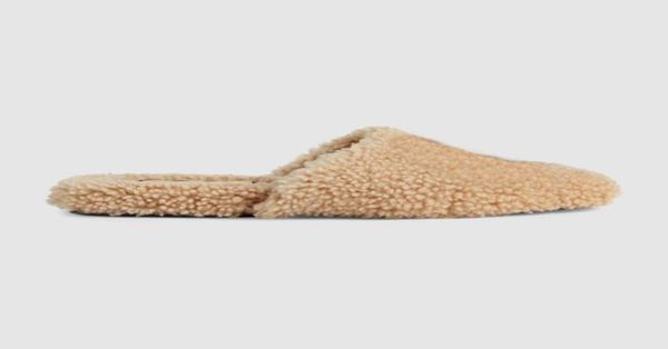 

2021 latest collection girls fashion fur slippers womens shearling design rubber slide sandals with flat leather sole size euro 357749890, Black