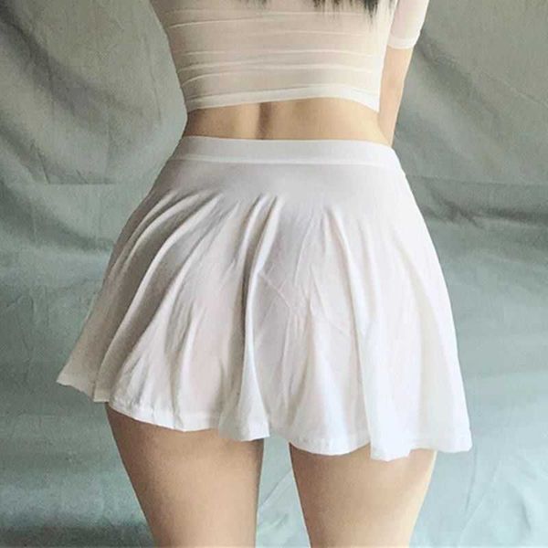 

upskirt solid color soft silk lotus leaf pendulum transparent party livestream mini skirts for nightclub woman aa230420, Black