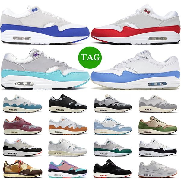

og men women 1 running shoes patta waves 1s white black noise aqua maroon patch university red bred sean wotherspoon mens trainers sport sne