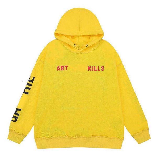 

fashion brand designer hoodies galleryed dept double-sided printing loose casual hoodie sweaters for men and women yellow, Black