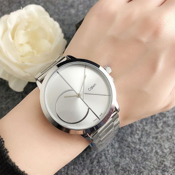 

luxury brand design letter minimalist fashion watch, Slivery;black