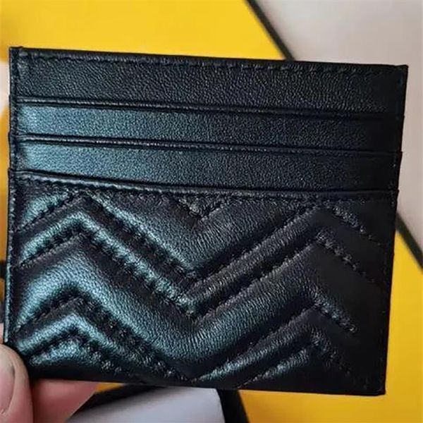 

designer card holder men womens cards holders black lambskin mini wallets coin purse pocket interior slot pockets genuine leather 329m, Brown;gray
