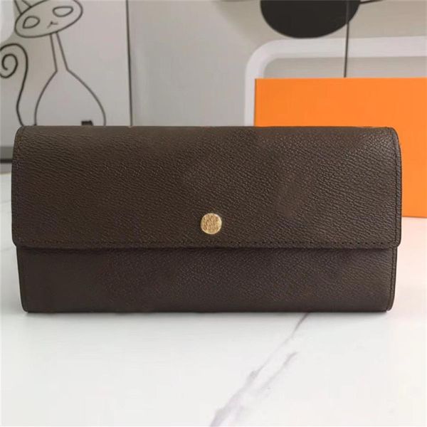 

luxury designer wallet women's brown leather check plaid good quality325n, Red;black