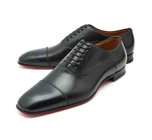 

22s bottom red shoes gentleman party dress business redsole greggo cap toe men039s flat oxford homme loafers shoes walking 387318781, Black