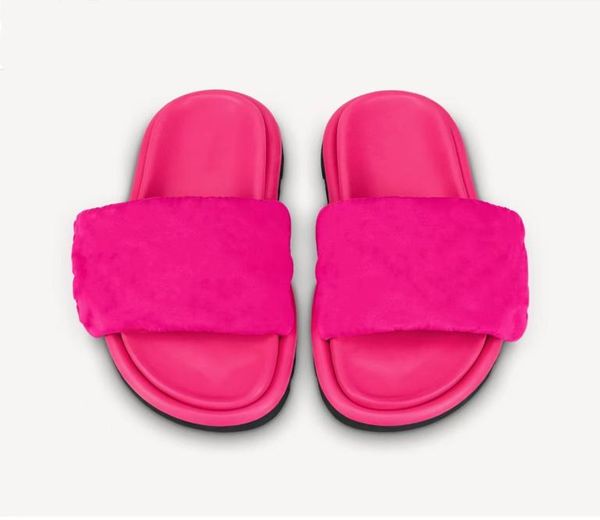 

2022 latest slippers pool pillow comfort mules embossed patterns women fashion slipper ladies summer vibrant sandals femmes classi5330859, Black