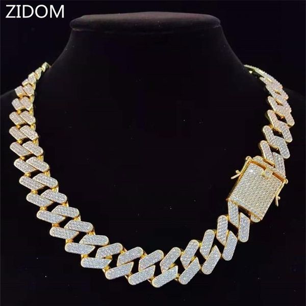 

men hip hop chain necklace 20mm heavy rhombus cuban chains iced out bling fashion jewelry for gift 220222320y, Silver