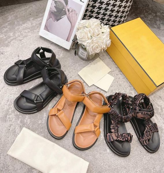 

novelty casual sandals for women ff genuine leather shoe designers recommends flat heel thick bottom non slip comforta5105619, Black