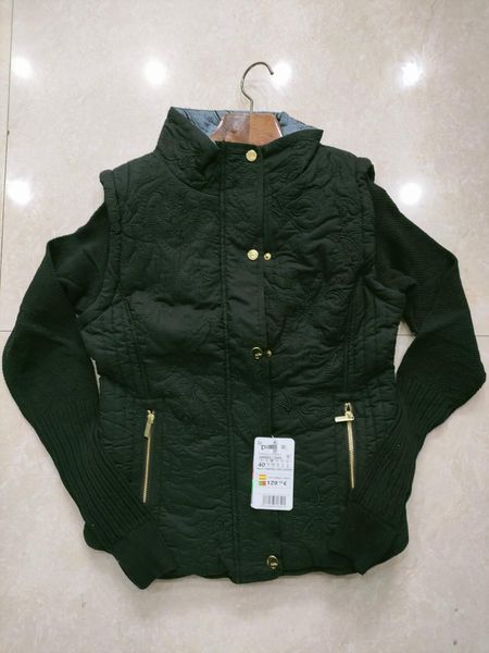 

leather spanish black embroidery warm soft knitting sleeve detachable cotton jacket