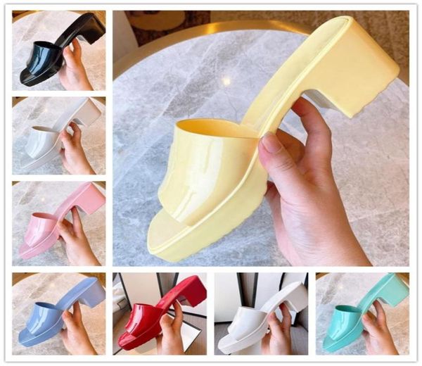 

luxury designer slippers women sandals high heel slippers hollow pattern rubber platform sandal casual shoes fashion classical9629501, Black