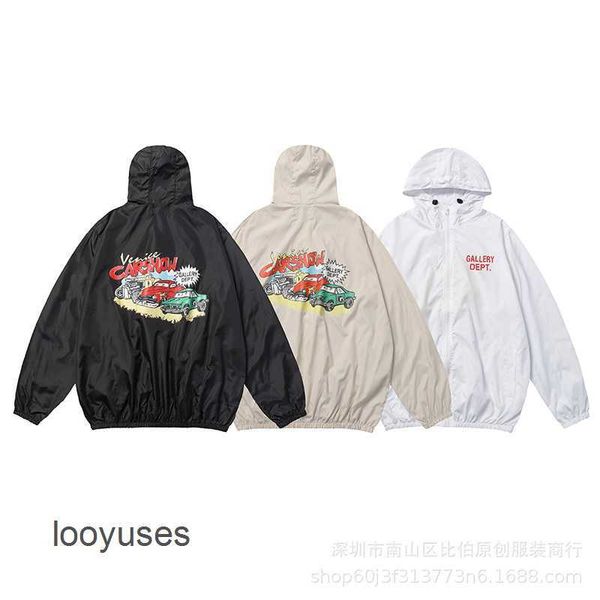 

2023 mens jackets galleryes coats trendy brand dept letter printed loose sun protection suit for men women's outdoor thin cycling quick, Black;brown