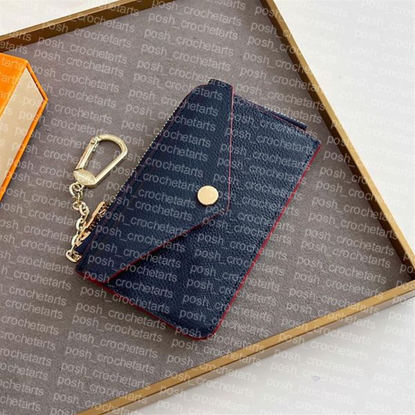 

coated canvas card holder recto sold with box embossed genuine leather small leather goods213t, Brown;gray