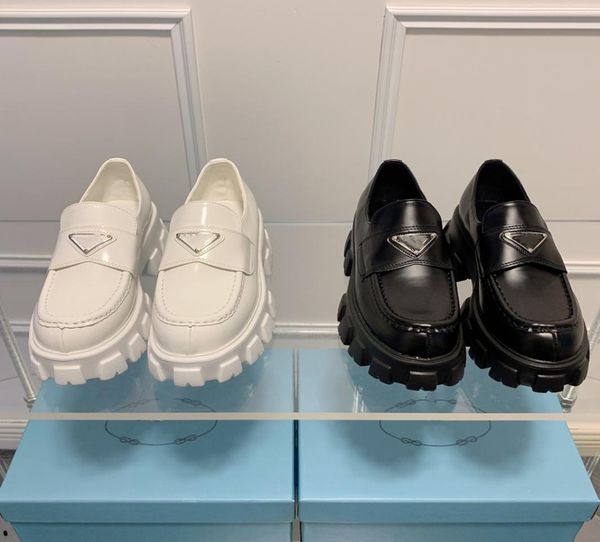 

2022ss boots designer lefu shoes formal shoes panda triangle black white color matching fresh look showingsize 35408811933