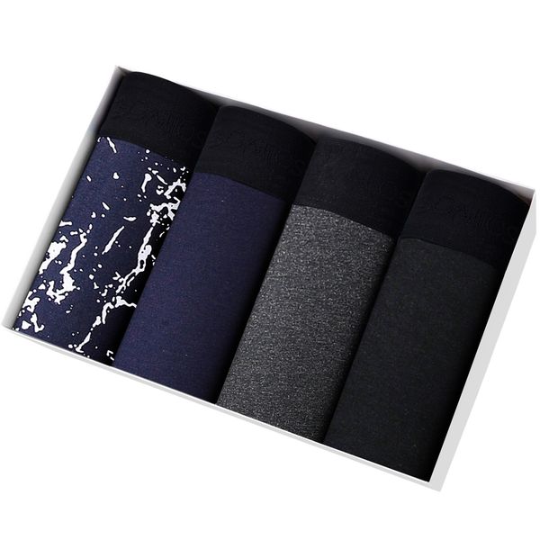 

underpants 4pcs set brand boxer and underpants for men cotton homme lot luxury panties pack shorts underwear male gift slip soft 230420, Black;white