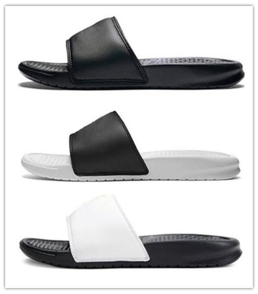 

designer shoes rubber slide sandals brocade mens slipper fashion flip flops women striped beach scuffs causal slippers lu8687418, Black