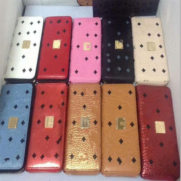 

leather long zipper wallet large capacity credit card holder 80013082, Red;black