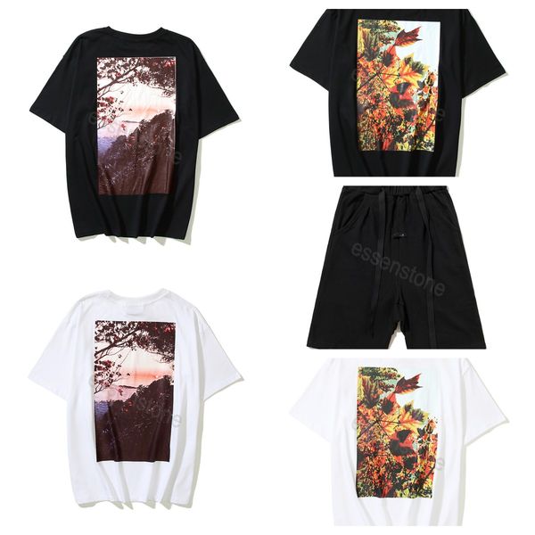 

designer fears luxury essen large print tees classic t shirt womens and mens hip hop fog summer breathable high street cotton loose of god, White
