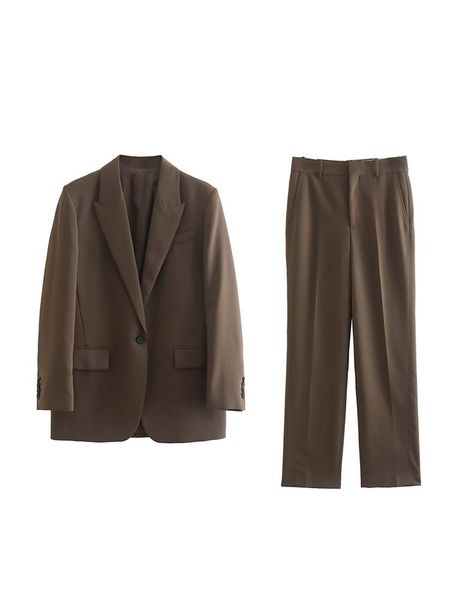 

pants bm md za 2761248 women 2022 new fashion pocket decoration loose blazer coat vintage long sleeve female outerwear chic 2761/248, White