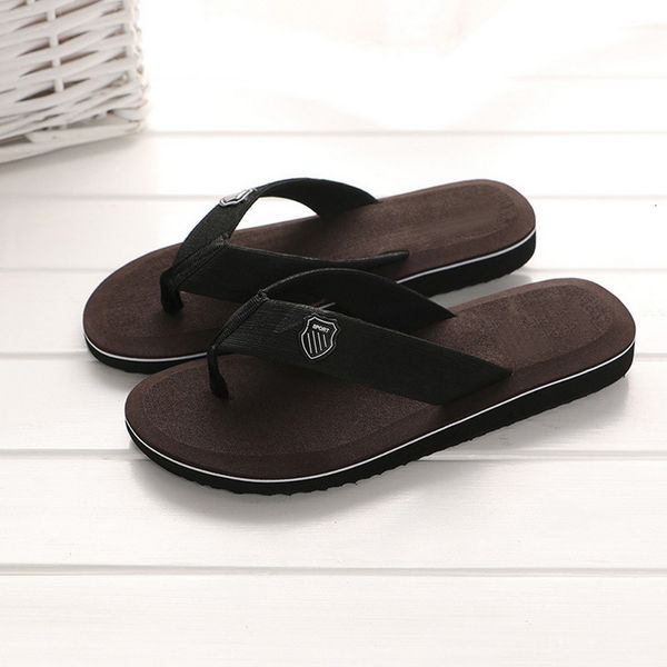 

slippers 2023 men summer flip flops beach sandals antislip casual flat shoes indoor house 230419, Black