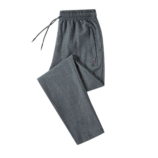 

men's pants new korean style straight sports running pants men's spring autumn loose casual pure cotton large -8xl 135kg knitted, Black