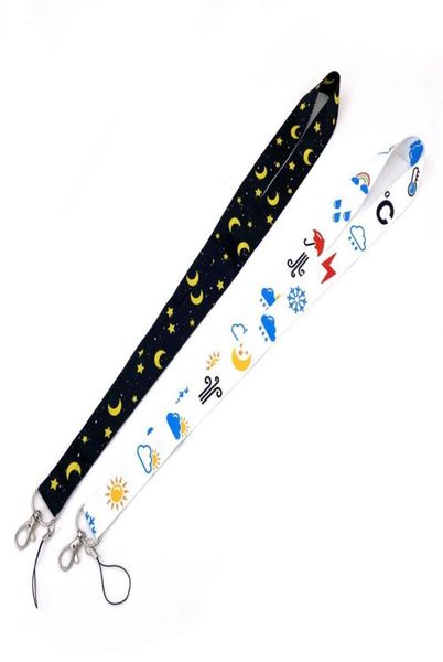 

new 20pcs cartoon weather print lanyard for keys keychain phone camera id badge holder neck straps lanyards8822818, Silver