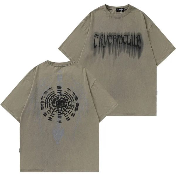 

men's t-shirts washed vintage 90s hip hop graphic t-shirts for men distressed heavyweight cotton oversized tshirt, White;black