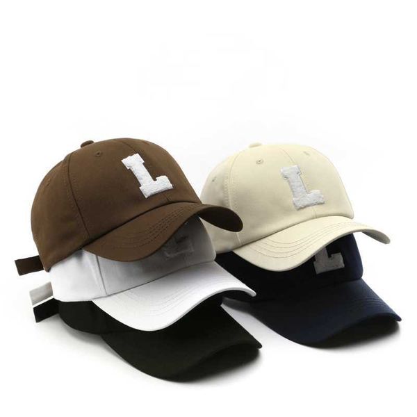 

ball caps 2023 women's cap korean style female retro embroidered l letter student couple cap outdoor men's sports travel baseball, Blue;gray