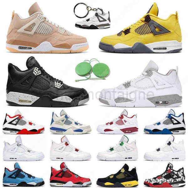 

designer 5.5-13 mens basketball shoes 4s 4 bordeaux fire red black cat white cement desert moss cool grey women men trainer sports sneakers