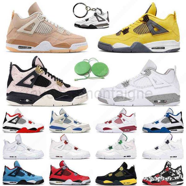 

designer 5.5-13 mens basketball shoes 4s 4 guava ice fire red black cat purple metallic desert moss cool grey women men trainer sports sneak