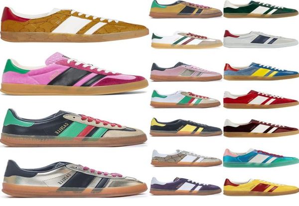 

plateforme designer shoes gazelle sneaker for men women dress casual trainers flat platform leather suede velvet metallic sliver 4579530, Black