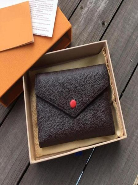 

luxury designer wallet women woman purse card holder original box flower grid checkers serial number date code6124962, Brown;gray