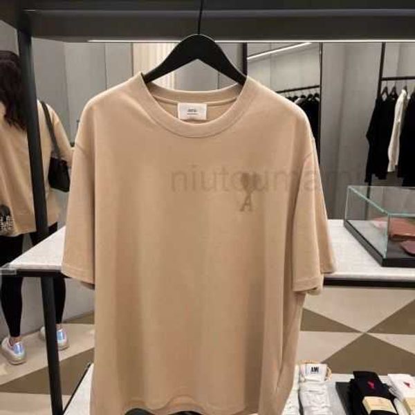 

t shirts for men women amis women's paris short sleeve love casual embroidery pullover and round neck t-shirt versatile 2h4k, White;black