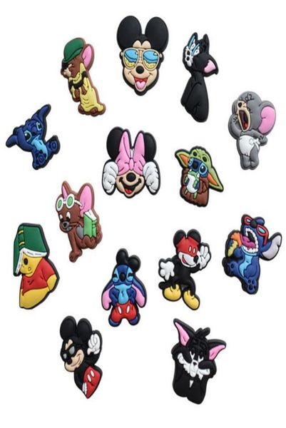 

whole custom croc charms cartoon designer pvc shoe charms014043574, White;pink