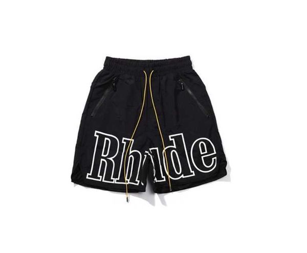 

designers rhude shorts mens basketball short pants 23ss luxurys summer beach palm letter mesh street fashion sweatpants, White;black
