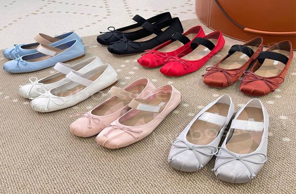 

miu women039s ballet shoes boat shoes designer brand bow flat bottom mary jane comfortable retro elastic band black and white p6562640